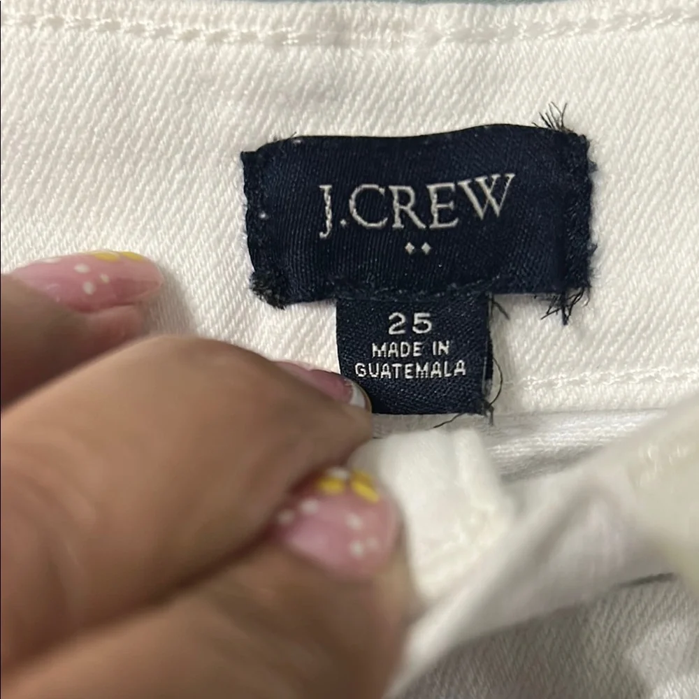 J. Crew White Jean Shorts High-Waisted Distressed